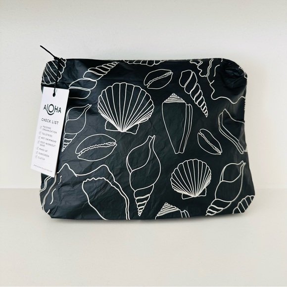 Aloha Collection Small Pouch Seashore Moon Shimmer Shells Beach Gold Travel NEW - Picture 5 of 6